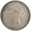 Silver Half Rupee Coin of Victoria Queen of Calcutta Mint of 1840.