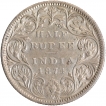 Silver Half Rupee Coin of Victoria Queen of Bombay Mint of 1874.