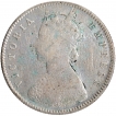 Silver Half Rupee Coin of Victoria Empress of Calcutta Mint of 1883.