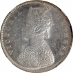 Silver Half Rupee Coin of Victoria Empress of Bombay Mint of 1899.