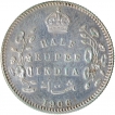 Silver Half Rupee Coin of King Edward VII of Calcutta Mint of 1906.