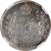 Silver Half Rupee Coin of King Edward VII of Calcutta Mint of 1907.