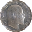 Silver Half Rupee Coin of King Edward VII of Calcutta Mint of 1907.