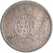 Silver Half Rupee Coin of King George V of Bombay Mint of 1912.