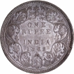 Silver One Rupee Coin of Victoria Queen of Bombay Mint of 1862.