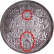 Silver One Rupee Coin of Victoria Queen of Bombay Mint of 1862.