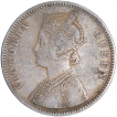 Silver One Rupee Coin of Victoria Queen of Bombay Mint of 1862.