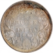 Silver One Rupee Coin of Victoria Empress of Bombay Mint of 1901.