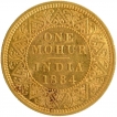 Gold One Mohur Coin of Victoria Empress of Calcutta Mint of 1884.