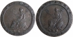 Copper One and Two Penny Coins of Georgius III of United Kingdom of 1797.