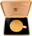 Gold Gilt Bronze Medallion of Silver Jubilee of Queen Elizabeth II of United Kingdom.