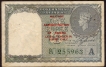 Burma One Rupees Bank Note of King George VI Signed by C E Jones of 1945.