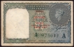 Burma One Rupees Bank Note of King George VI Signed by C E Jones of 1947.