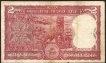 Error Two Rupees Bank Note Signed by R N Malhotra of Republic India.