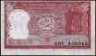 Error Two Rupees Bank Note Signed By R N Malhotra of Republic India.