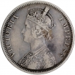 Error Silver One Rupee Coin of Victoria Empress of Bombay Mint of 1877.