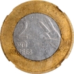 Error Nickel Bronze Two Rupees Coin of Republic India of 2011.