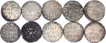 Lot of Ten Silver Tanka Coins of Nasir ud din Nusrat of Dar ul Darb Fathabad Mint of Bengal Sultanate.