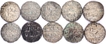 Lot of Ten Silver Tanka Coins of Nasir ud din Nusrat of Dar ul Darb Fathabad Mint of Bengal Sultanate.