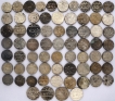 Lot of Thirty Nine Silver Rupee Coins of Muhammad Shah of Different Mints.