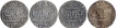 Lot of Four Silver One Rupee Coins of Jahangir of Ahmadabad Mint of Different Months.