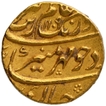 Rare Gold Mohur Coin of Aurangzeb Alamgir of Khujista Bunyad Mint.