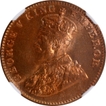 Bronze One Quarter Anna Coin of King George V of Bombay Mint of 1927.