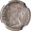 Silver Two Annas Coin of Victoria Queen of Calcutta Mint of 1841.