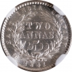 Silver Two Annas Coin of Victoria Queen of Calcutta Mint of 1841.