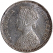 Silver Two Annas Coin of Victoria Empress of Bombay Mint of 1884.