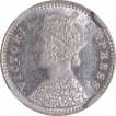 Silver Two Annas Coin of Victoria Empress of Bombay Mint of 1892.