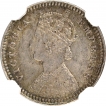 Silver Two Annas Coin of Victoria Empress of Calcutta Mint of 1895.