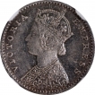 Silver Two Annas Coin of Victoria Empress of Calcutta Mint of 1901.