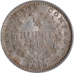 Silver Quarter Rupee Coin of Victoria Queen of Calcutta Mint of 1840.