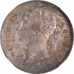 Silver Quarter Rupee Coin of Victoria Queen of Calcutta Mint of 1840.