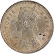 Silver Quarter Rupee Coin of Victoria Empress of Calcutta Mint of 1879.