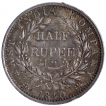 Silver Half Rupee Coin of Victoria Queen of Calcutta Mint of 1840.