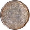 Silver Half Rupee Coin of Victoria Queen of Calcutta Mint of 1862.