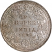 Silver One Rupee Coin of Victoria Queen of Bombay Mint of 1862.