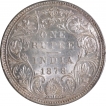 Silver One Rupee Coin of Victoria Empress of Bombay Mint of 1878.