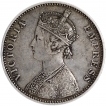 Silver One Rupee Coin of Victoria Empress of Bombay Mint of 1879.