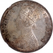 Silver One Rupee Coin of Victoria Empress of Calcutta Mint of 1885.