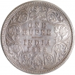 Silver One Rupee Coin of Victoria Empress of Calcutta Mint of 1885.