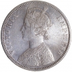 Silver One Rupee Coin of Victoria Empress of Calcutta Mint of 1885.