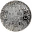 Silver One Rupee Coin of Victoria Empress of Bombay Mint of 1886.