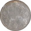 Silver One Rupee Coin of Victoria Empress of Bombay Mint of 1891.