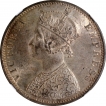 Silver One Rupee Coin of Victoria Empress of Bombay Mint of 1901.