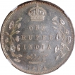 Silver One Rupee Coin of King Edward VII of Bombay Mint of 1904.