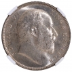 Silver One Rupee Coin of King Edward VII of Calcutta Mint of 1907.