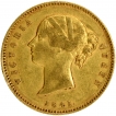 Gold One Mohur Coin of Victoria Queen of Calcutta Mint of 1841.